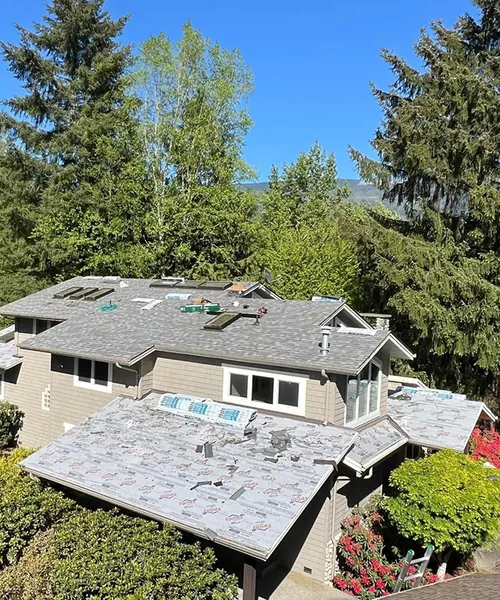 IKO Cambridge color Harvard Slate roof installation in Sedro Woolley 